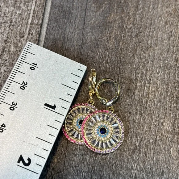 Lot of 4 Fashion Earrings Rhinestone Stud & Drop Styles Silver Tone - Picture 7 of 9